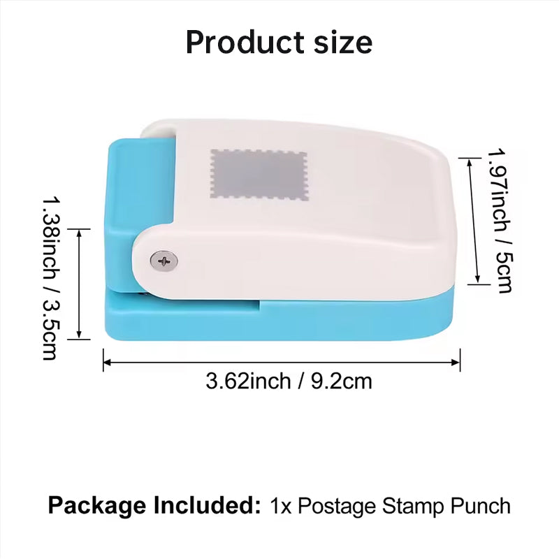1x0.8-inch rectangular stamp punch, lever-action, handcrafted for paper crafts/scrapbooks, multi-material punching tool