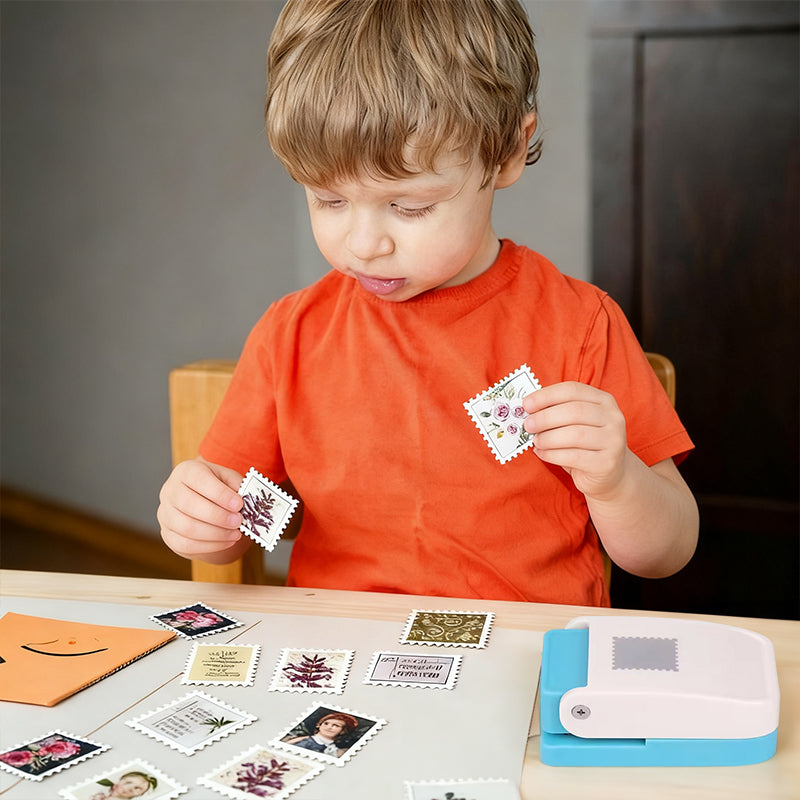 1x0.8-inch rectangular stamp punch, lever-action, handcrafted for paper crafts/scrapbooks, multi-material punching tool