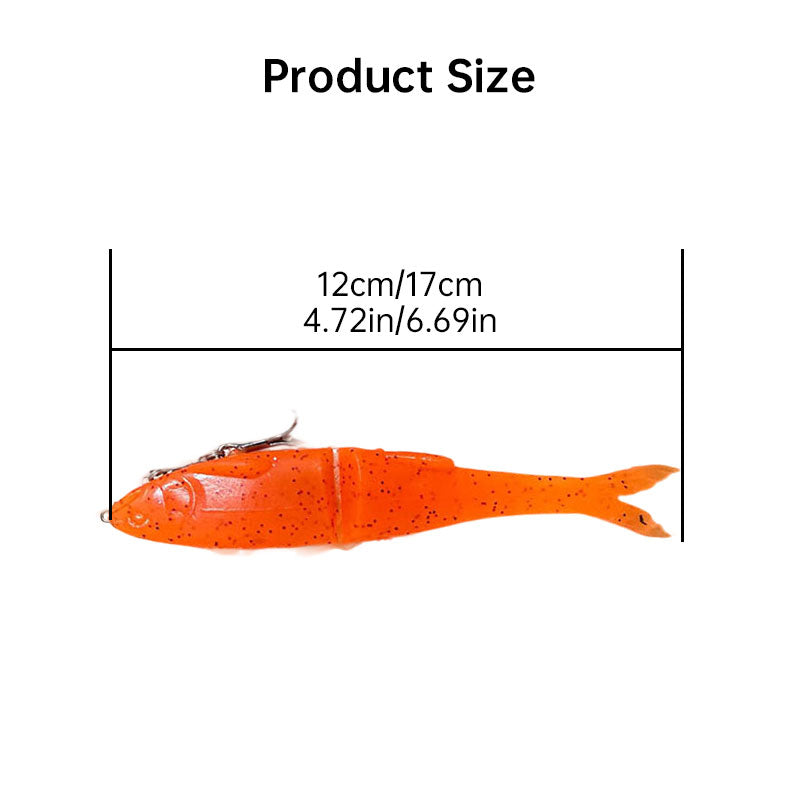 170/120mm Swimbait Fishing Lures - Realistic Wobbling Bass Lure Set, Artificial Soft Bait for Freshwater/Saltwater