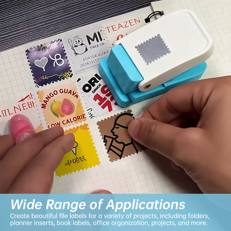 1x0.8-inch rectangular stamp punch, lever-action, handcrafted for paper crafts/scrapbooks, multi-material punching tool